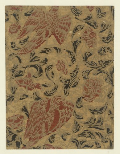 Blad met twee adelaars en ranken met bloemen by anonymous