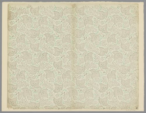 Blad met strooipatroon van bladmotief en ranken by anonymous