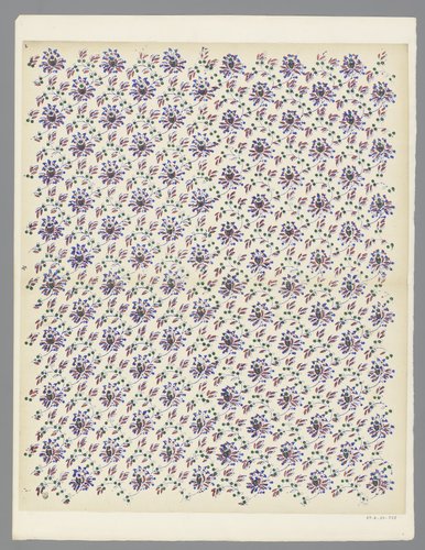 Blad met strooipatroon van ranken met bloemen by anonymous