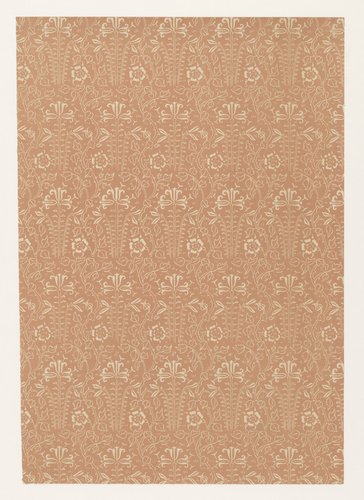 Blad met banenpatroon van bloemen met bladeren by anonymous