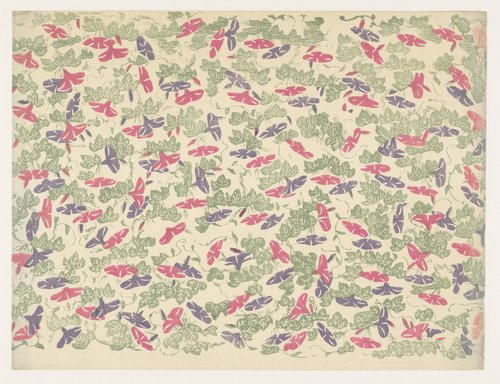 Patroon van bladranken en bloemen van de winde by anonymous