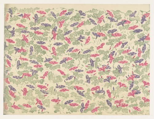 Patroon van bladranken en bloemen van de winde by anonymous