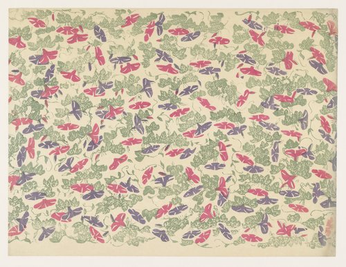 Patroon van bladranken en bloemen van de winde by anonymous