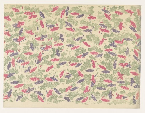 Patroon van bladranken en bloemen van de winde by anonymous