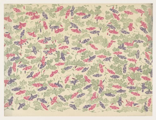 Patroon van bladranken en bloemen van de winde by anonymous