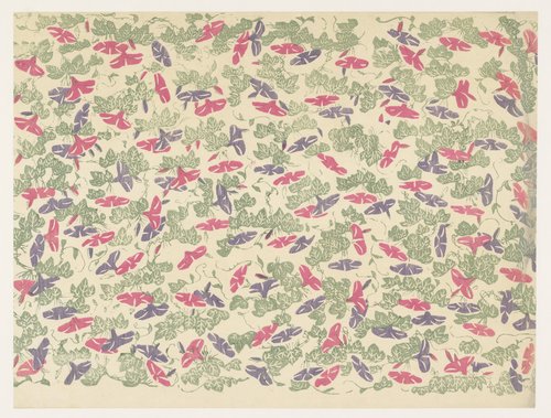 Patroon van bladranken en bloemen van de winde by anonymous