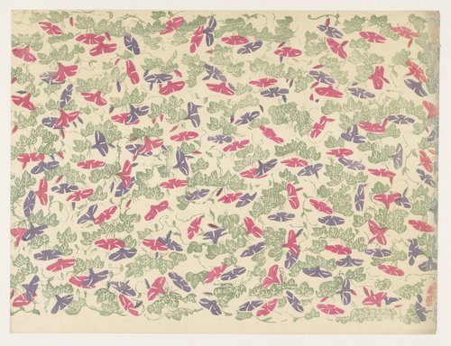Patroon van bladranken en bloemen van de winde by anonymous