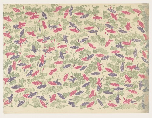 Patroon van bladranken en bloemen van de winde by anonymous