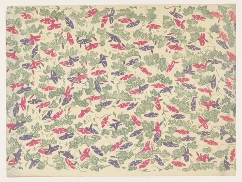 Patroon van bladranken en bloemen van de winde by anonymous