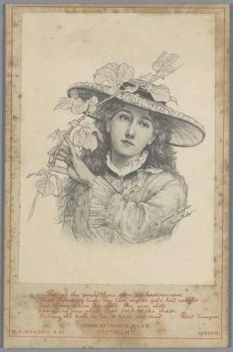 Fotoreproductie van de tekening The Gardener's Daughter door Francis Miles