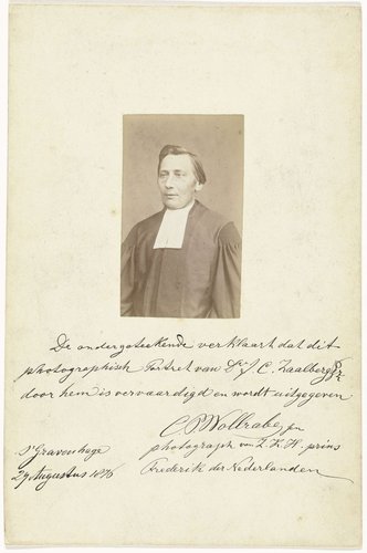 Portret van Dr. Johannes Cornelis Zaalberg by Carl Philip Wollrabe