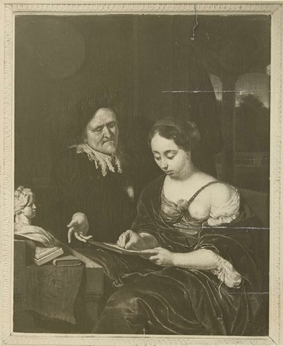 Schilderij met een dubbelportret van een man en een vrouw by anonymous