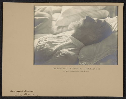 Portret van George Hendrik Breitner op zijn sterfbed by Joop Siedenburg