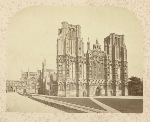 Gezicht op de kathedraal van Wells