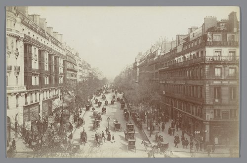 Gezicht op de Boulevard Montmartre, Parijs