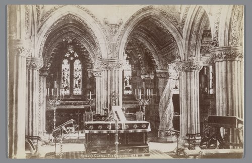 Koor van de Rosslyn Chapel nabij Edinburgh, Schotland