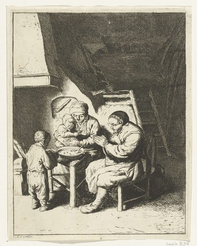 Gezin aan tafel voor de maaltijd by anonymous