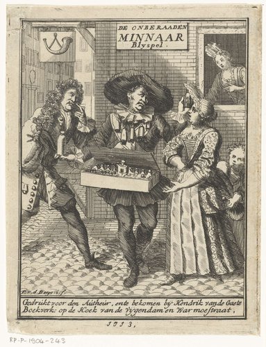 Straatventer met flesjes reukwater