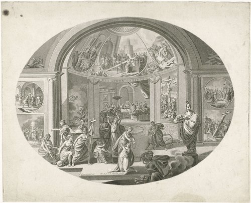 Allegorie met voorstellingen uit de Passie van Christus