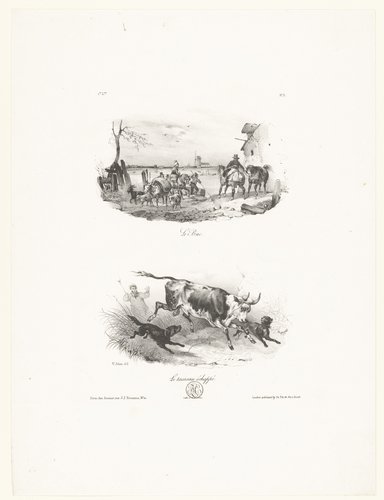 Le taureau échappé by Victor Adam