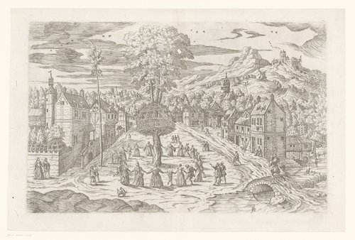 Meifeest op een dorpsplein