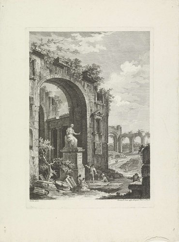 Landschap met ruïnes