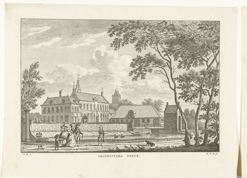 Gezicht op Eminga (Drinkuitsma) State te Goutum by Carel Frederik Bendorp (I)