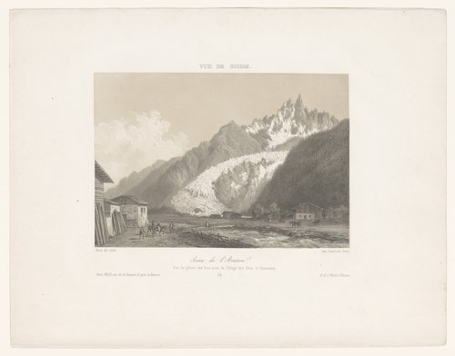 Zicht op de gletsjer Mer-de-Glace bij Chamonix