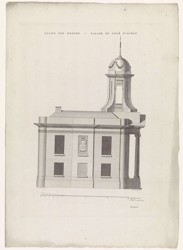 Zijaanzicht van de westkant van de rechtbank te Westzaan by Theodoor Koning