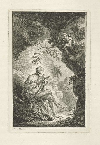 Hercules bespeelt de lier by Simon Fokke