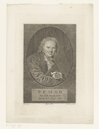 Portret van Peter Frederik Suhm