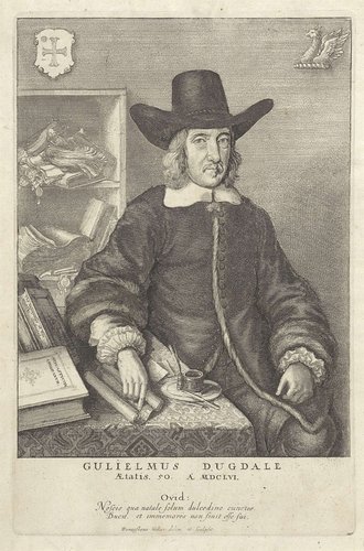 Portret van William Dugdale by Wenceslaus Hollar