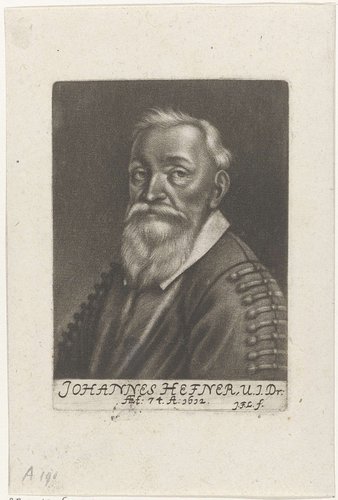 Portret van Johann Hefner op 74-jarige leeftijd