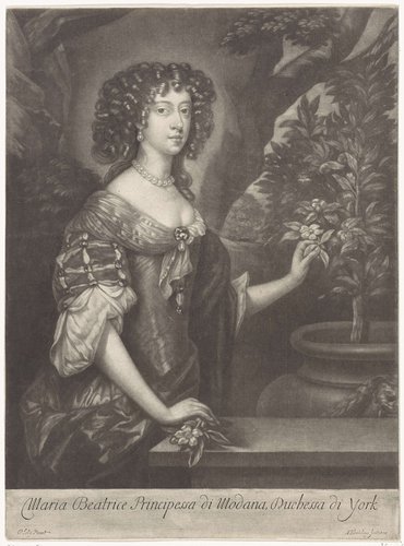 Portret van Maria Beatrice van Modena by Abraham Bloteling