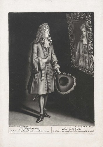 Het Gezicht: man bekijkt zich in spiegel