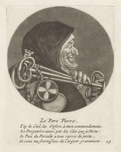 Karikaturen op de Franse geestelijkheid onder Lodewijk XIV, (B) by Jacob Gole