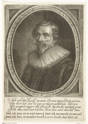 Portret van Jacob Cats by Johannes de Groot (II)