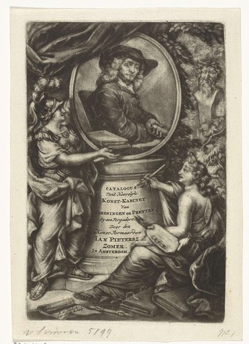 Titelpagina voor Jan Pietersz Zomers' "Catalogus van een uytstekend heerlyk cabinet van teekeningen, en schoone drukken van prenten" 1720