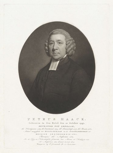 Portret van de predikant Petrus Haack by Charles Howard Hodges
