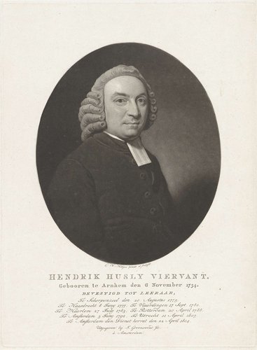 Portret van de predikant Hendrik Husly Viervant by Charles Howard Hodges
