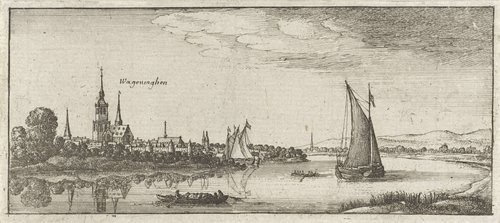 Gezicht op Wageningen aan de Nederrijn by Wenceslaus Hollar