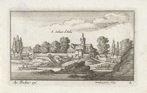 Gezicht op St. Juliano d'Arba by Wenceslaus Hollar