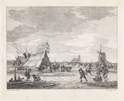 IJsvermaak bij een stad by Robbert Muys
