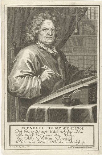 Portret van Cornelis de Bie op 81-jarige leeftijd