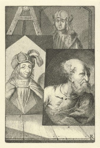 Portretten van Israhel van Meckenem, Martin Schongauer en Jan van Hemessen