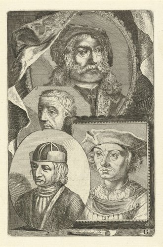 Portretten van Albert van Ouwater, Dieric Bouts, Rogier van der Weyden en Albrecht Dürer