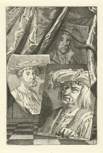 Portretten van Hugo Jacobsz., Jan Massijs en Lucas Cornelisz. Kunst by Jan l'Admiral