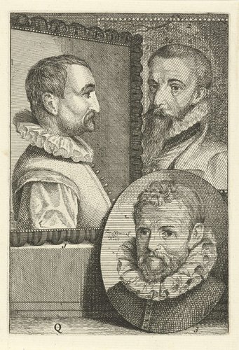 Portretten van Cornelis Visscher II, Christian van den Queborn en Gilles Mostaert
