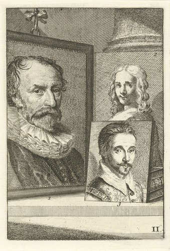 Portretten van Michiel Jansz. van Mierevelt, een niet geïdentificeerd persoon en Willem Jacobsz. Delff