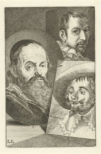 Portretten van Hendrick Goltzius, Hendrik Cornelisz Vroom en Cornelis Cornelisz. van Haarlem